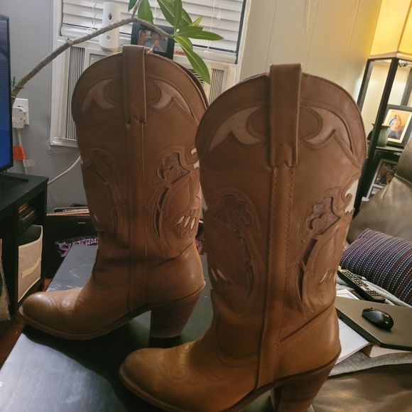 Ladies leather cowboy boots - Picture 1 of 4